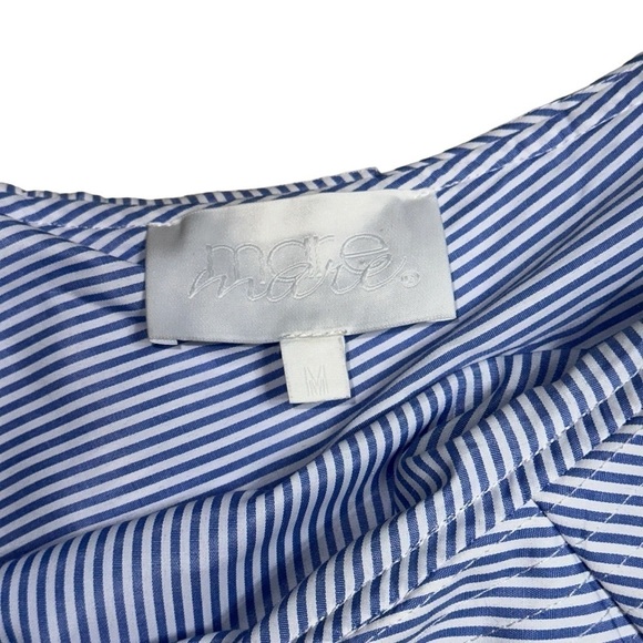 Mare Mare Gemma One Shoulder Blue & White Striped Blouse US M - Picture 4 of 8
